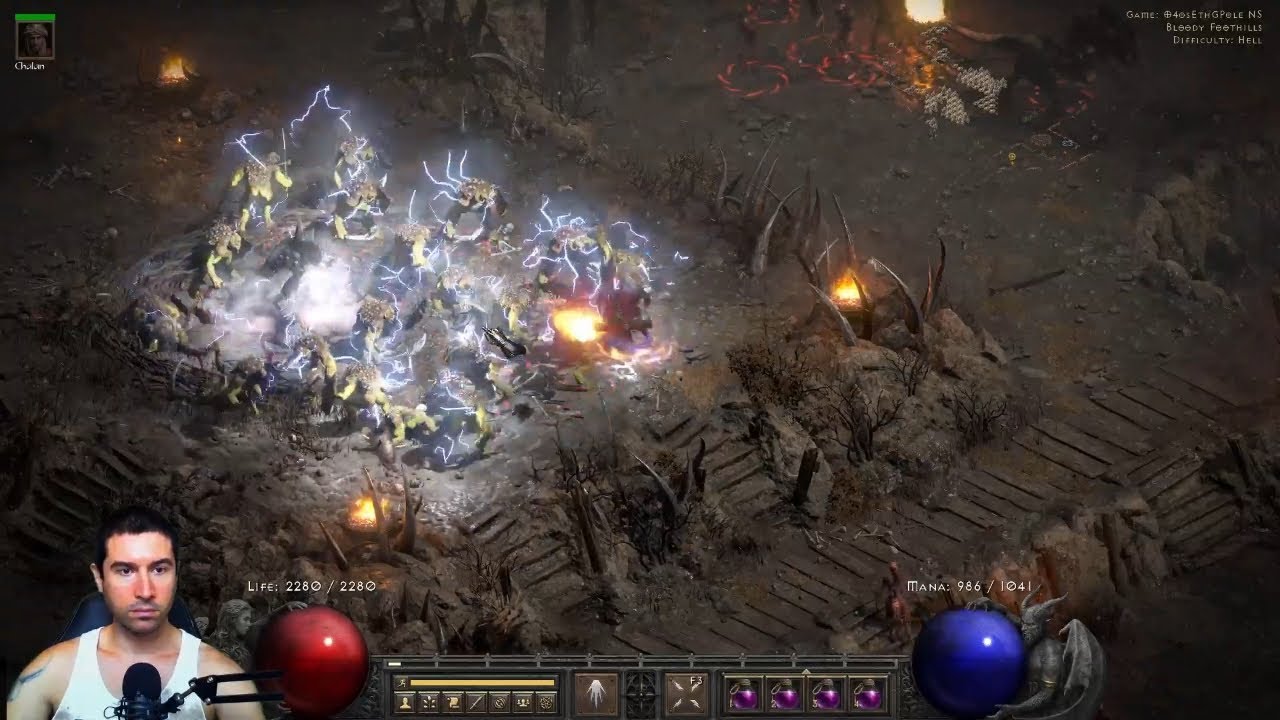 Diablo 2 Resurrected | 470% MF Full Clear Farming & Godly Merc Gear | MF Blizz Sorc Day 2 [Stream]