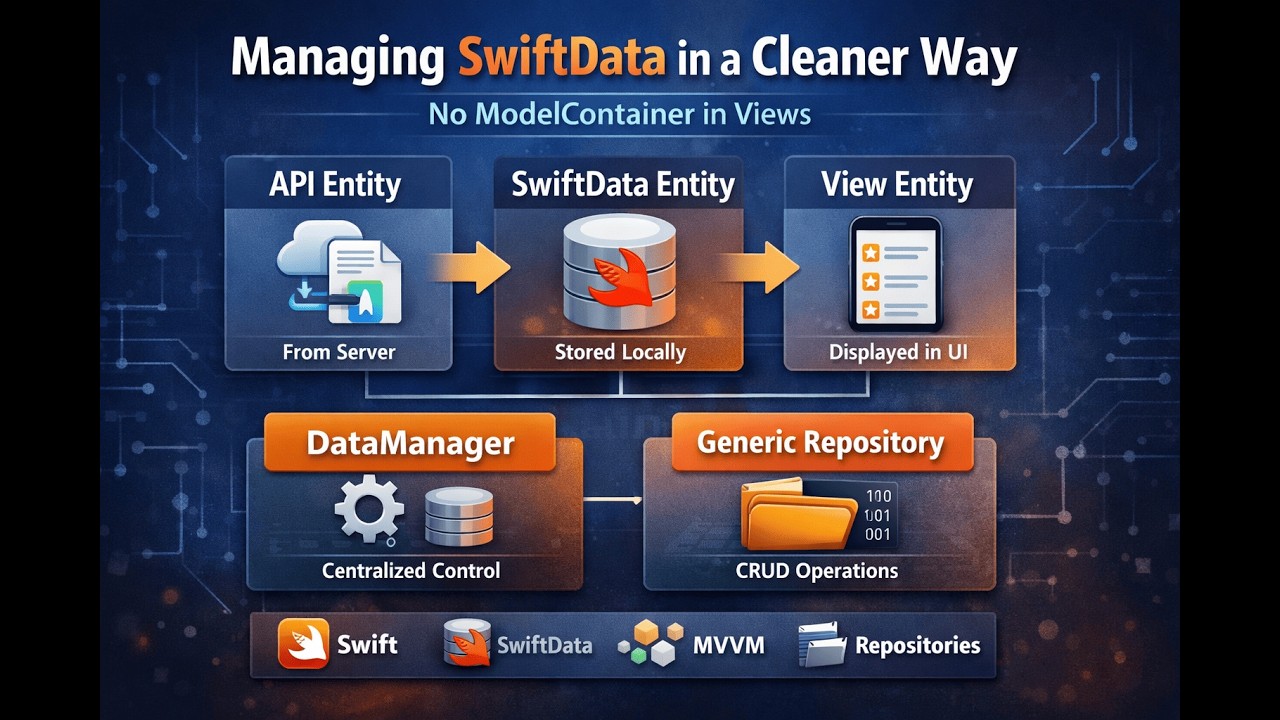 Master SwiftData Architecture in SwiftUI | RepositoryPattern+DataManager| TMDB Part-4 | SwiftData-1