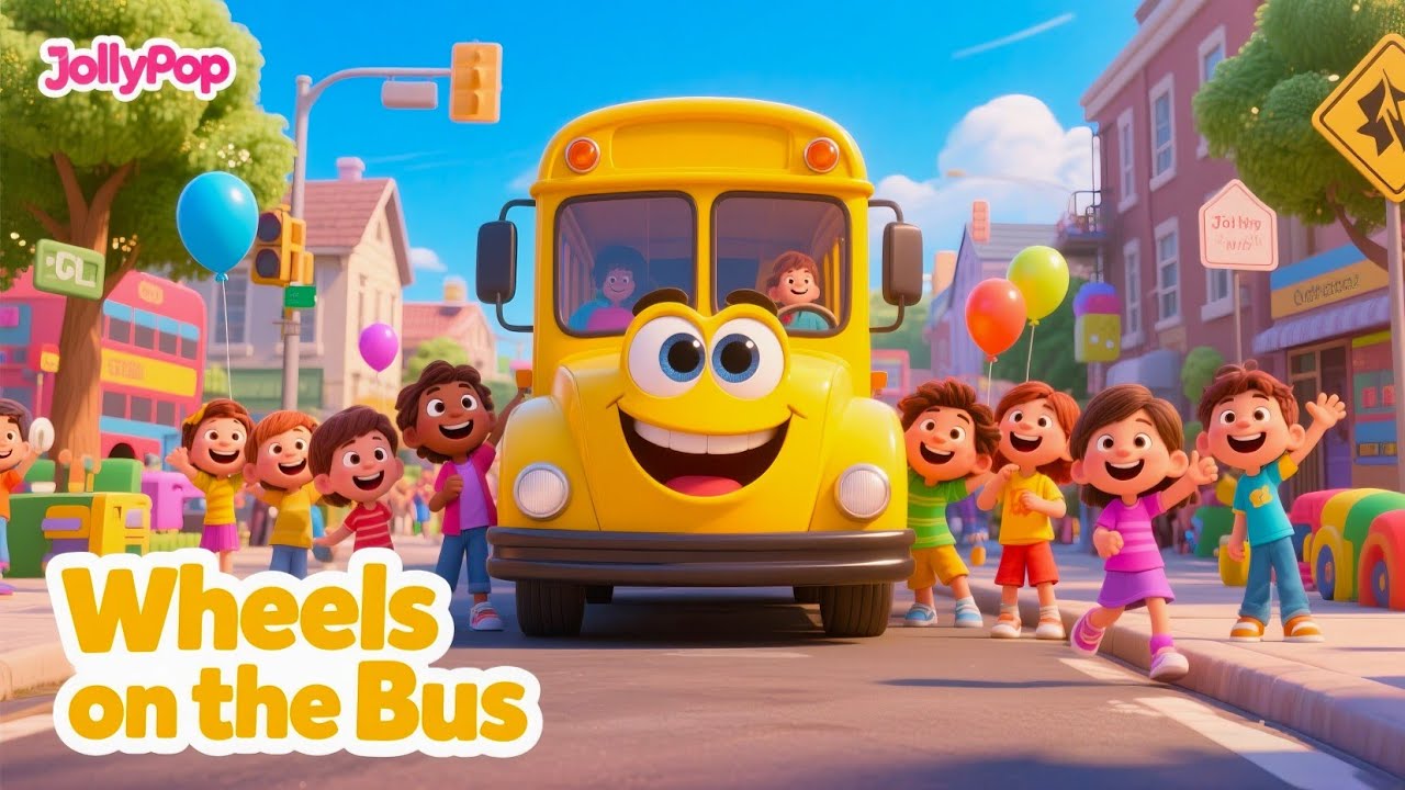 Wheels on the Bus Song 🚌🎵 Sing Along for Little Kids | Jollypop Nursery Rhymes