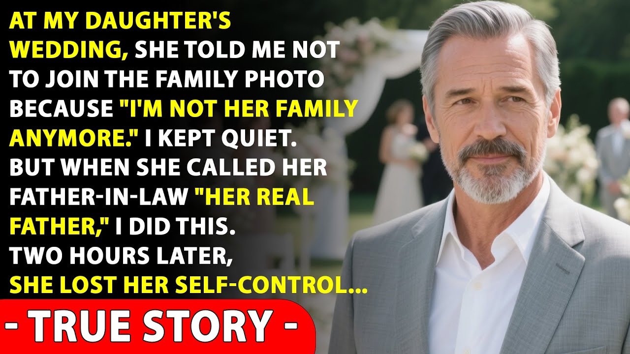 At The Wedding, My Daughter Forbade Me From Joining The Family Photo. Two Hours Later...