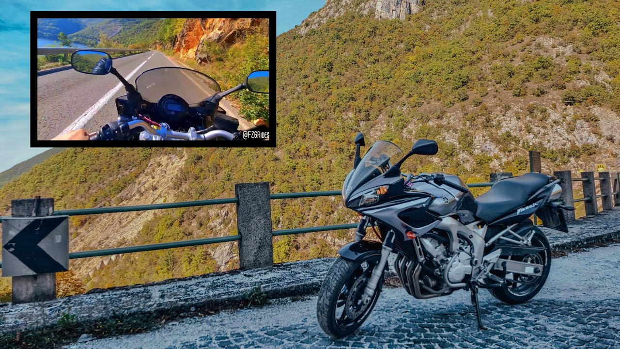 POV Motorcycle Ride: Curvy Road in Macedonia | Scenic views | Yamaha FZ6 S1