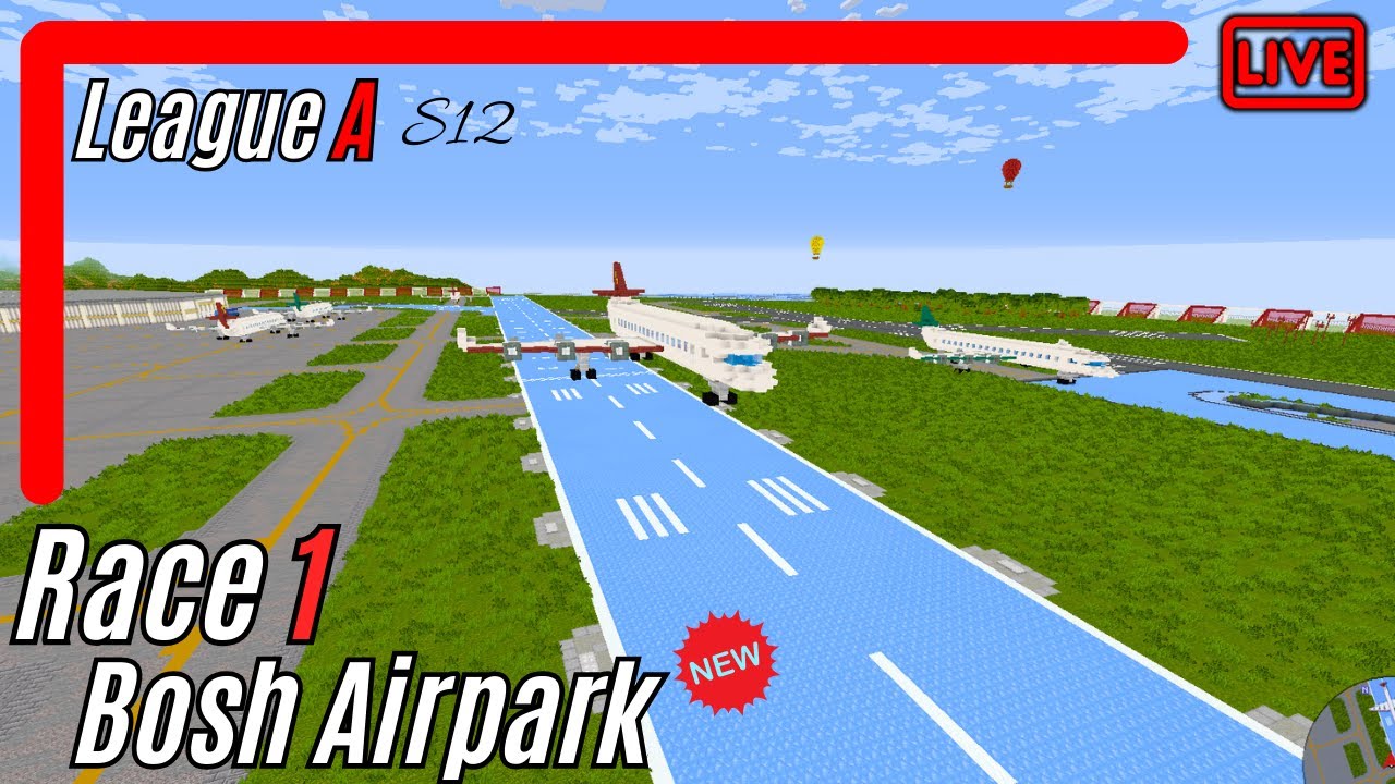 League A, Race 1 - Bosh Airpark | BRWC | Minecraft Ice Boat Racing League