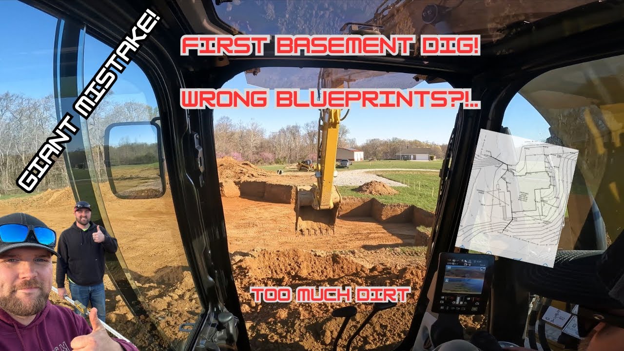 NEW DIRT CONTRACTOR: FIRST BASEMENT DIG EVER! LEARNED A EXPENSIVE LESSON THE HARD WAY #excavator