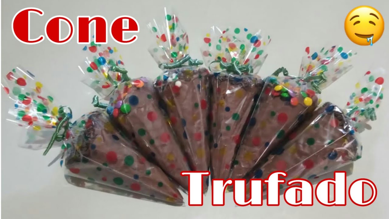 Cone trufado de creme ninho e ovomaltine
