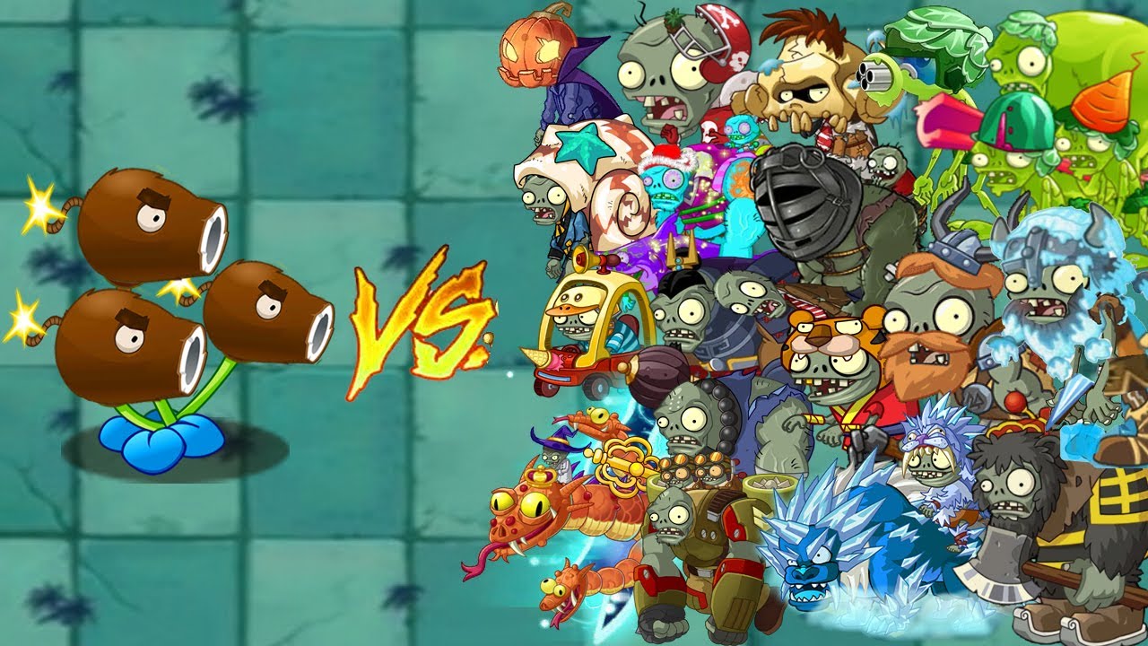Pvz 2 12.8.1 - Super Plants Three Cannon Gameplay Max Power Up vs Zomboid Zombies