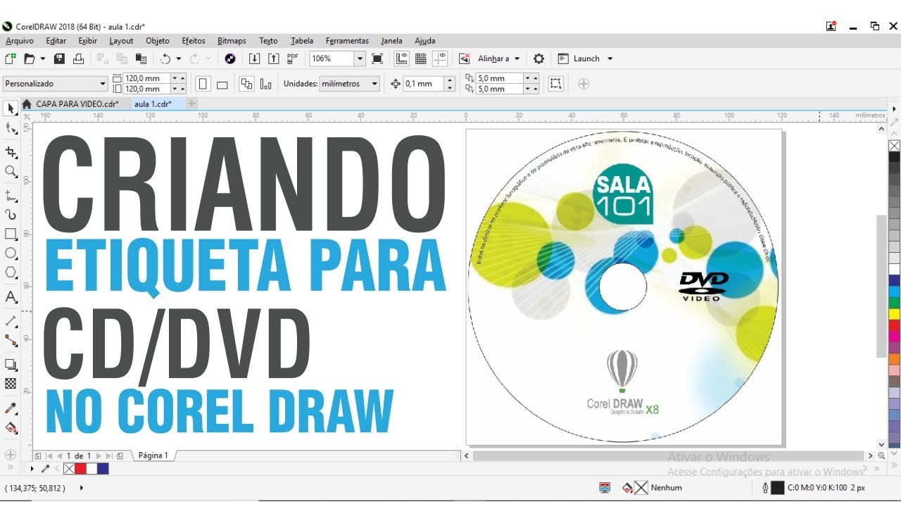 COMO CRIAR UMA ETIQUETA (LABEL) PARA CD/DVD no Corel Draw | SALA 101