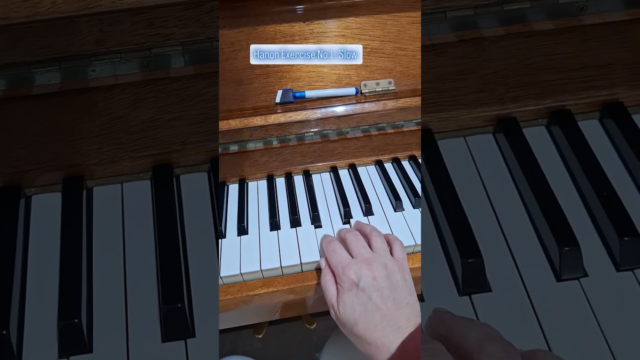 Hanon Exercise No. 1. Slow Beginner Piano #hanon