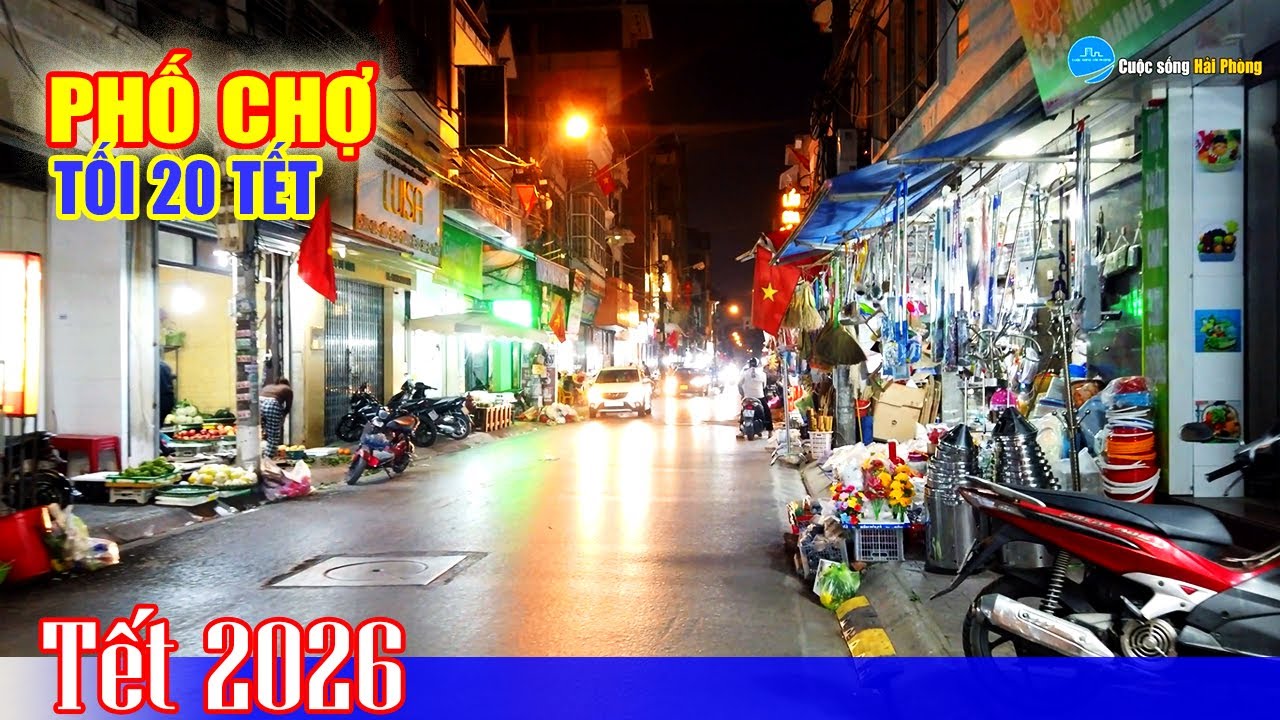 Phố chợ sầm uất nhộn nhịp trong tối 20 Tết