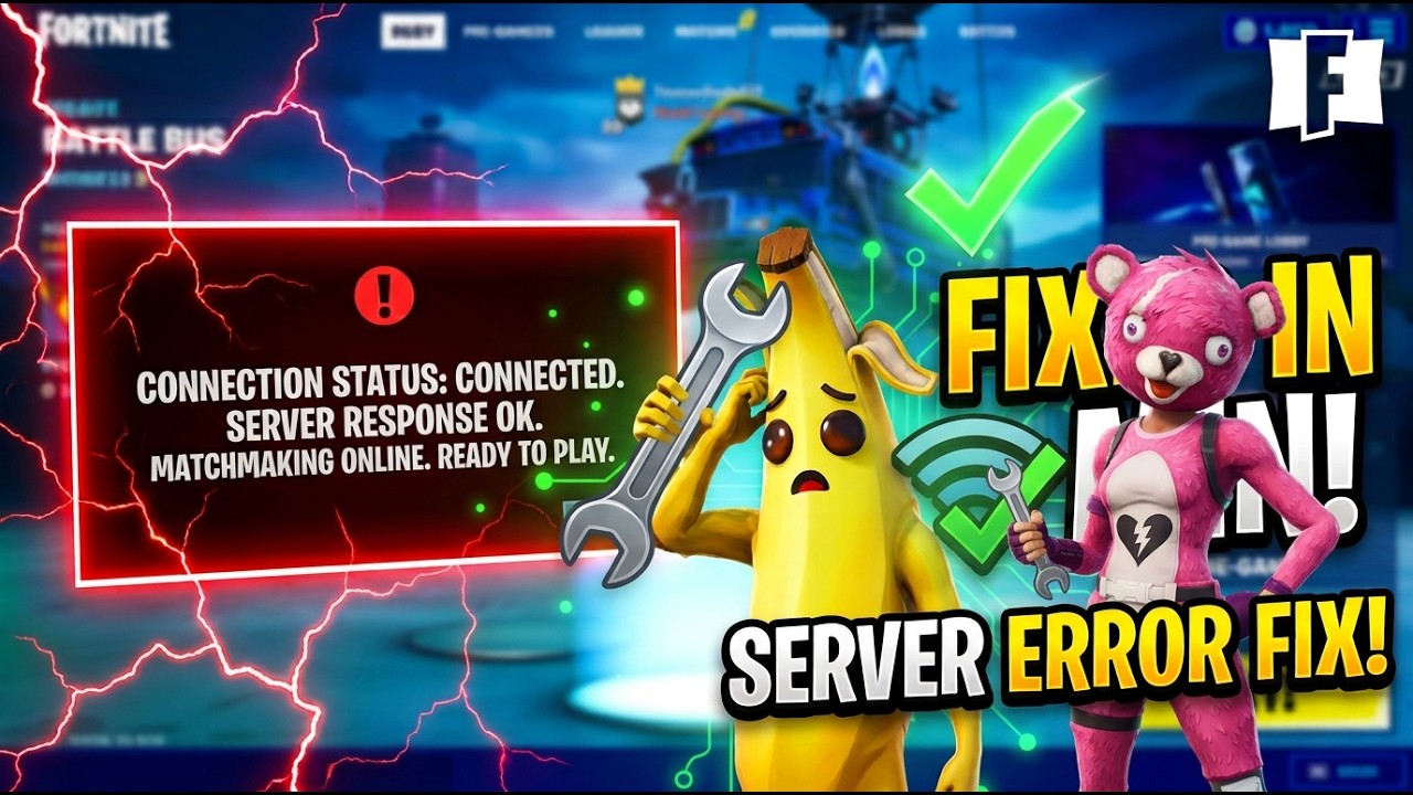 Не работает подбор игроков в Fortnite? Исправляем ошибку подключения к серверу и сбой подбора игр...