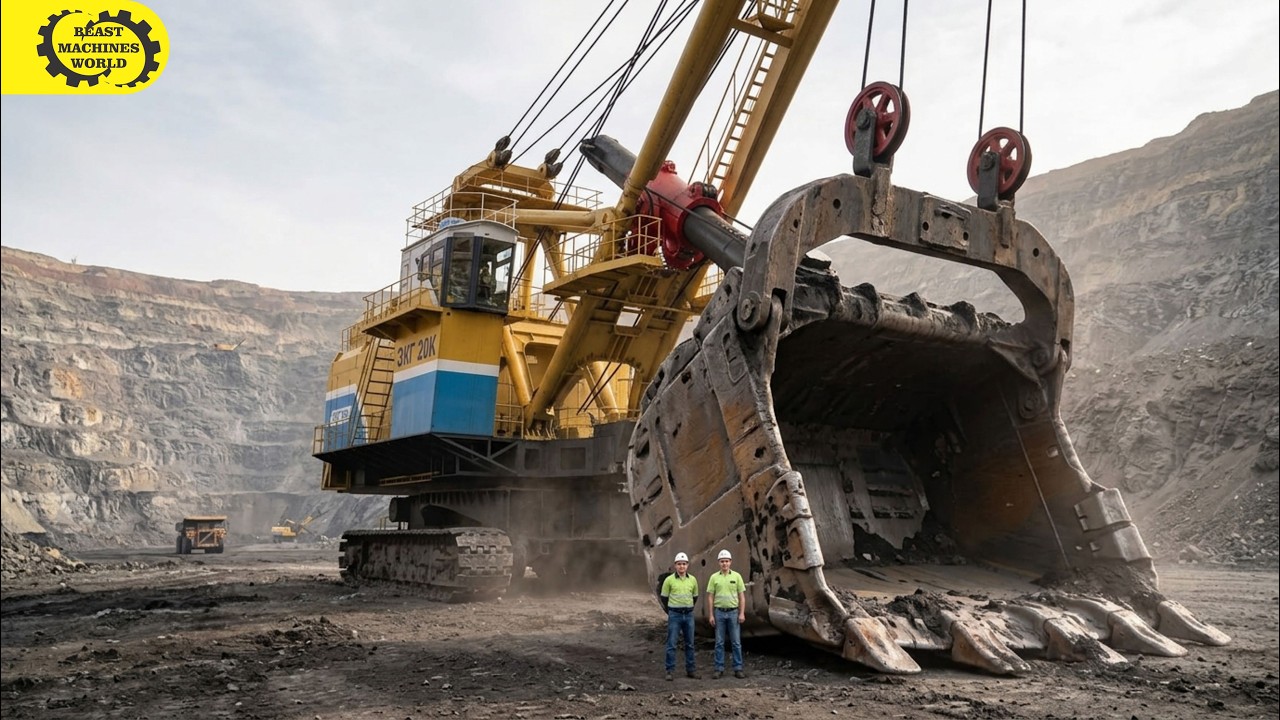 Extreme Heavy Equipment Working in Deep Open Pit Mines