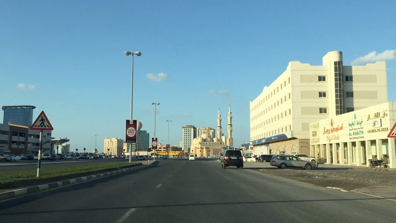 Driving through the streets of Ras-Al-Khaimah city.