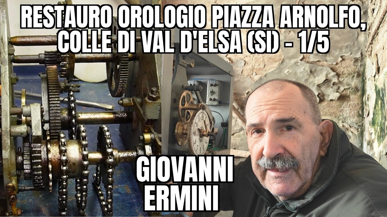 Giovanni Ermini: Restauro Orologio Palazzo di Piazza Arnolfo a Colle di Val d'Elsa (Siena) - 1/5