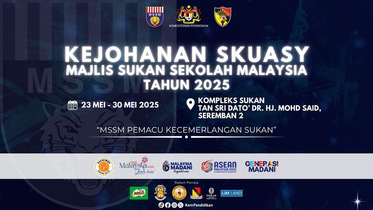 SSTP JPN9| MAJLIS PERASMIAN PENUTUPAN KEJOHANAN SKUASY MSSM TAHUN 2025
