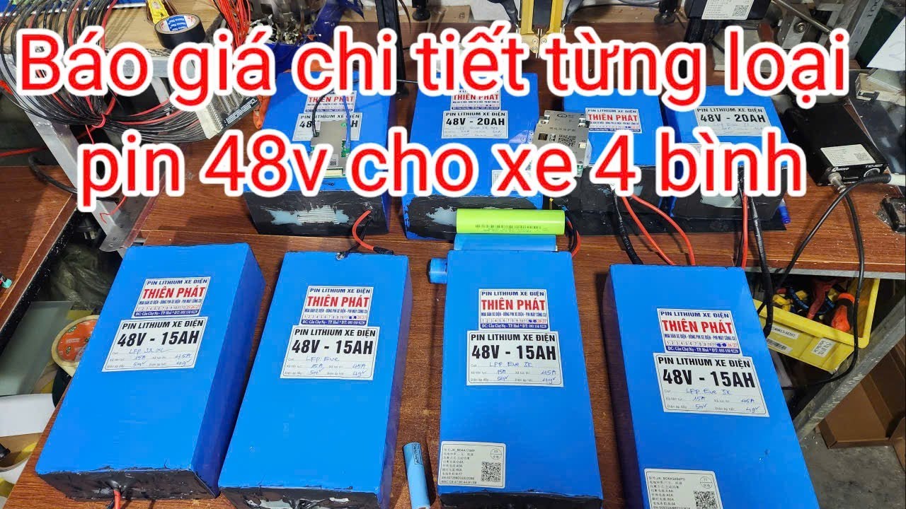 Báo giá chi tiết các mã pin 48v cho xe đạp điện 4 bình | xe điện thiên phát