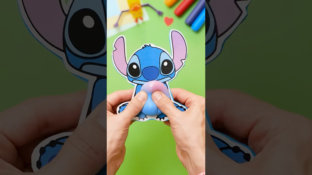 Let&rsquo;s Craft a Funny Stitch Toy 💙🤩 #art #diy #drawing #kids #squishy