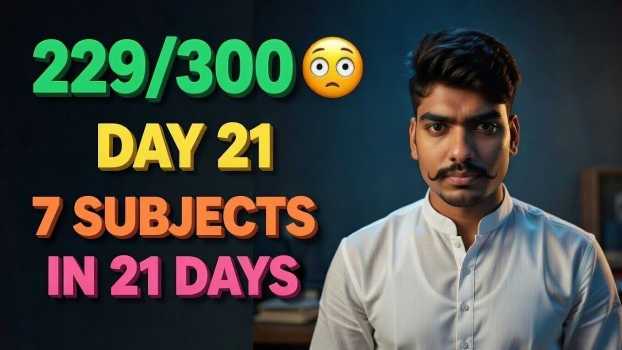 SSC JE Mains Series DAY 21 | 229/300 Mock Result 🔥 7 Subjects in 21 Days | Real Preparation