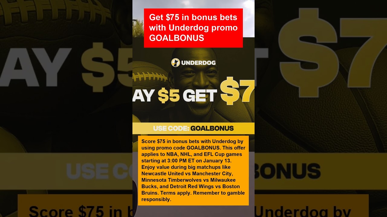 Get $75 in bonus bets with Underdog promo GOALBONUS