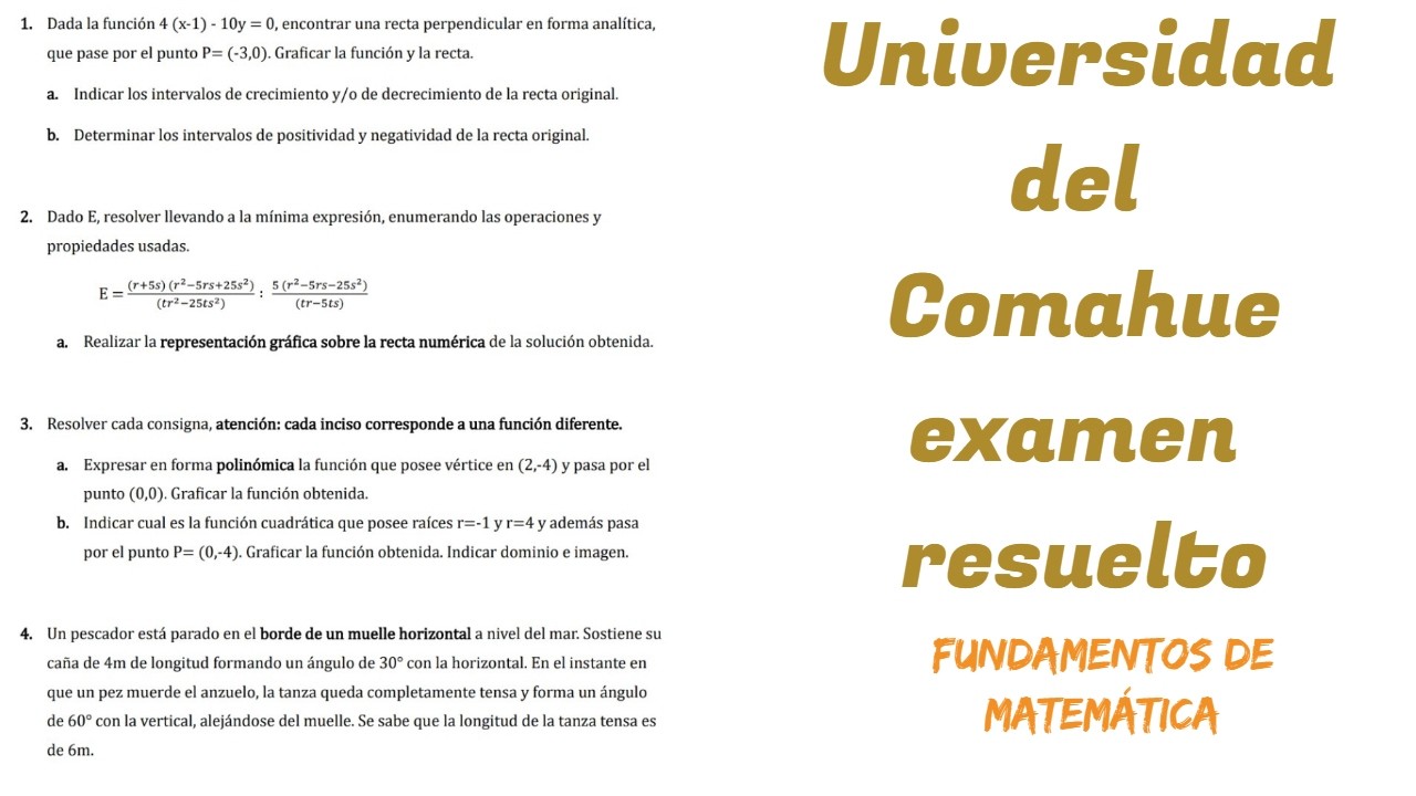 Examen Fundamentos de Matemática Facultad de Ingeniería Universidad del Comahue