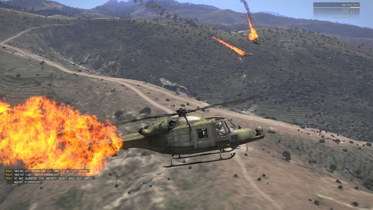 ArmA 3 Survivable Helicopter Crash Script All 3 Choppers at Once
