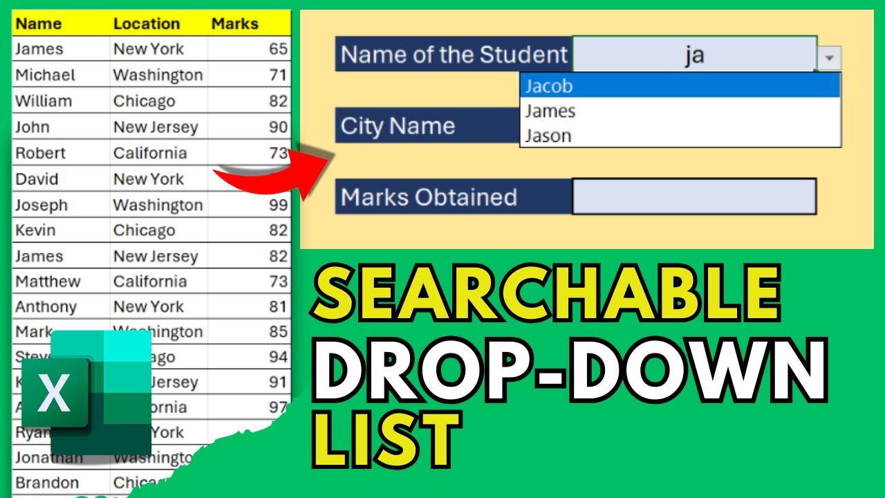 Searchable Dropdown & Dependent Dropdown in Excel | Dynamic Drop Down Lists Using Formulas