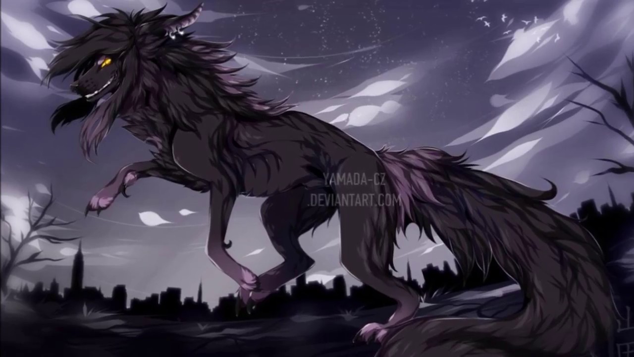 Anime wolves - fight