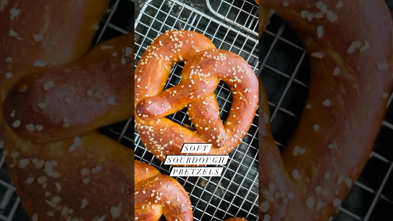 Soft Sourdough Pretzels Recipe. Perfect for Oktoberfest or football season 🥨 