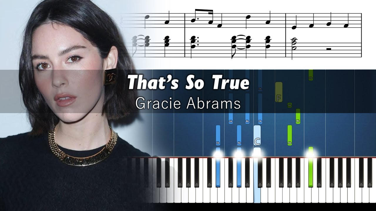 Gracie Abrams - That’s So True - Piano Tutorial with Sheet Music