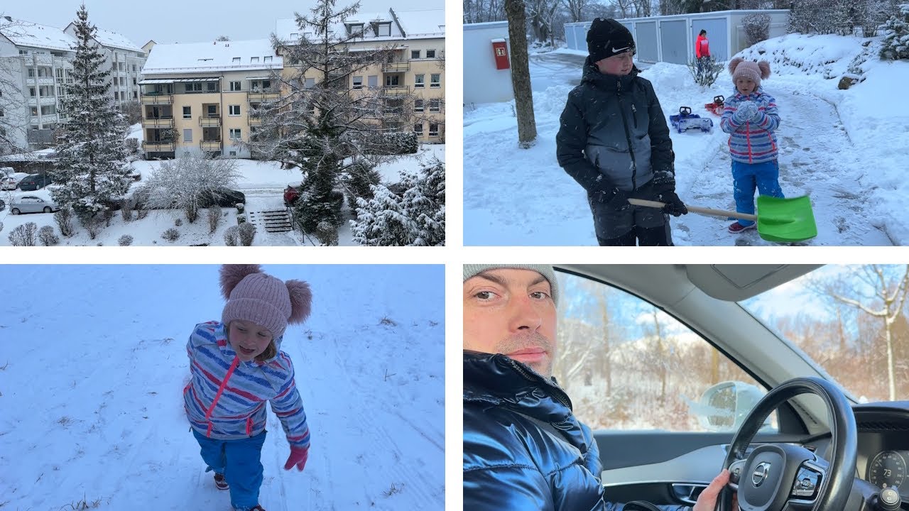 ЗАВАЛИЛО! ❄️ Наконец-то МНОГО СНЕГА: Идем всей семьёй на горку!