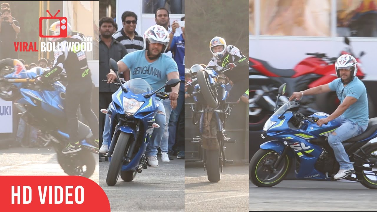 Salman Khan Live Stunts Suzuki Gixxer | Red Bull | Viralbollywood Entertainment