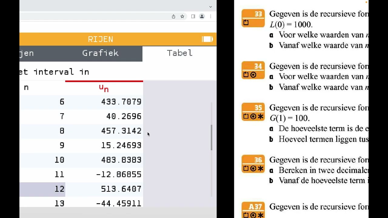 V5 wisA Rijen en reeksen op de NumWorks