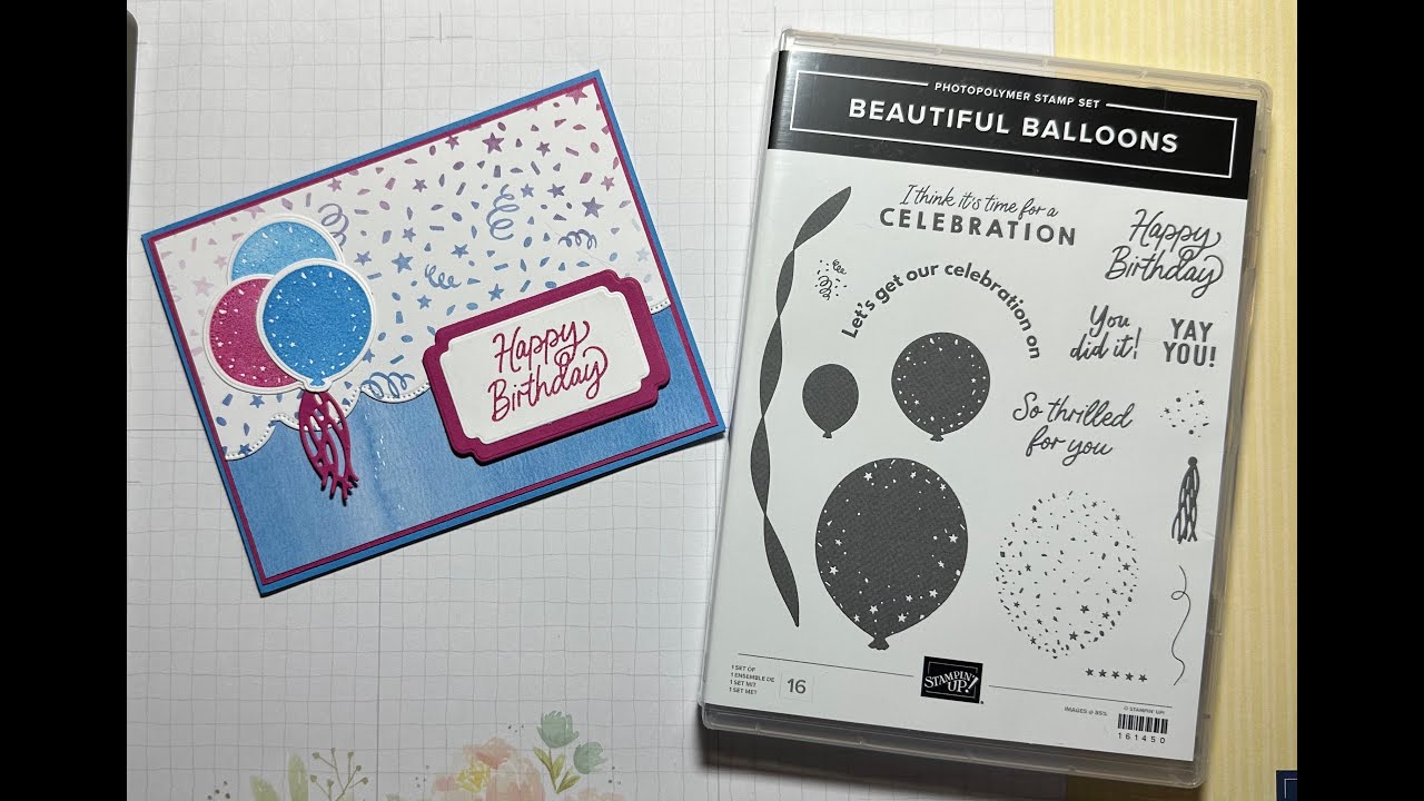 Birthday Balloons Card with Bright & Beautiful Suite by Stampin' Up!