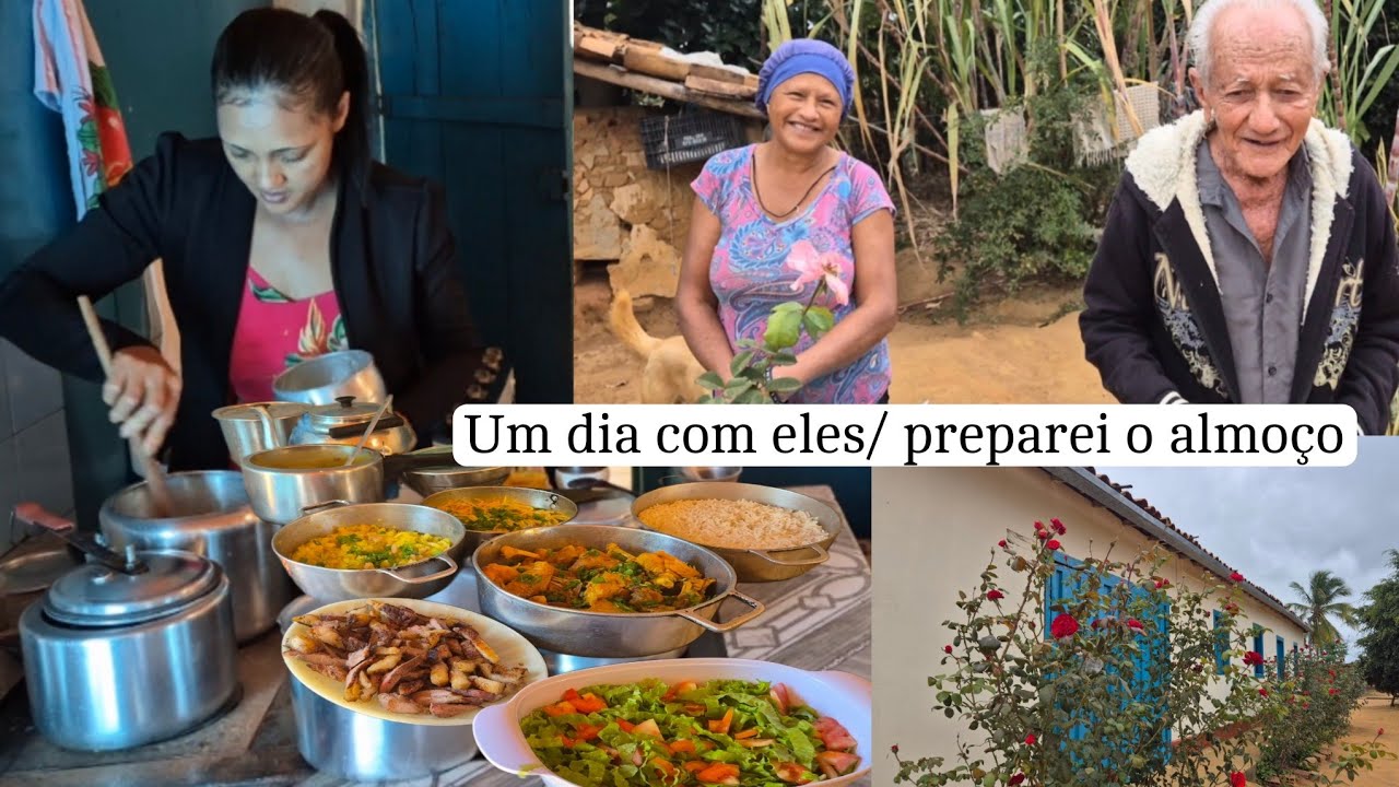 Fomos cedinho e passamos o dia com eles/  muita fartura na fazenda / preparei o almoço