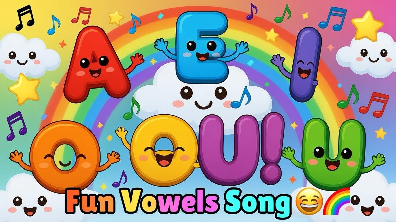 🌈 A E I O U! 🎶 Fun Vowels Song in English 🅰️🅾️🅿️🅾️🆄 | Learn & Dance for Kids 💃🕺