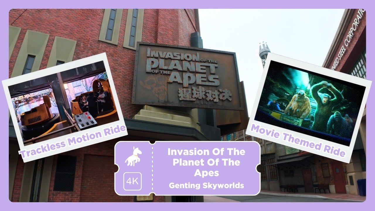 Invasion Of The Planet Of The Apes Ride | Genting SkyWorlds Theme Park [4K]