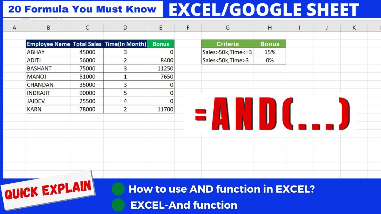 Excel-And Function