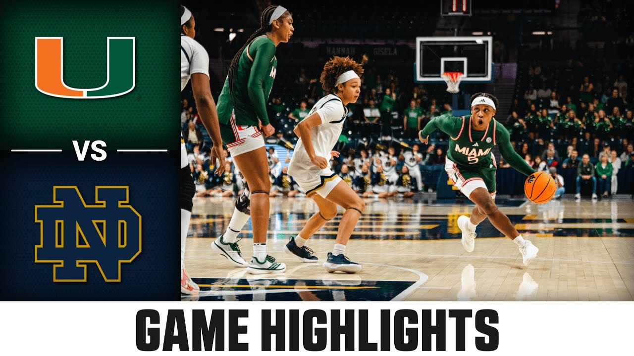 Miami vs. Notre Dame Game Highlights | 2025-26 ACC Women's Basketball