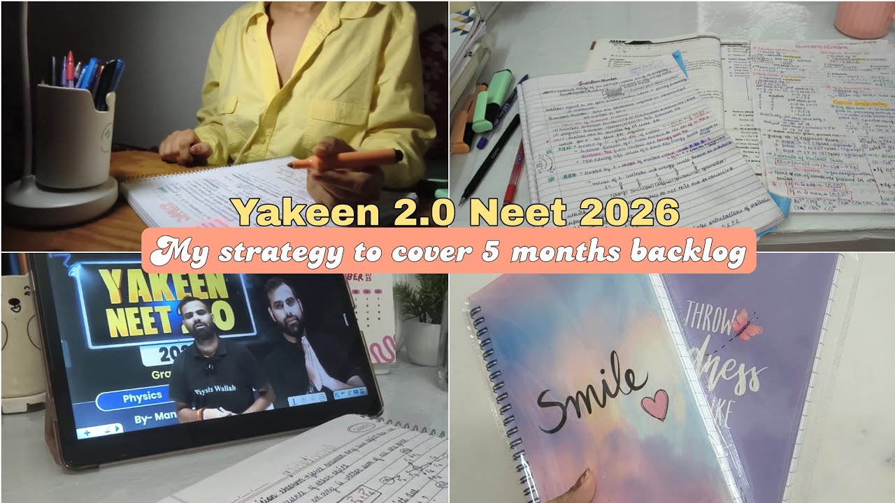My strategy to cover 5 months backlog for Neet 2026📚🎧l PW Yakeen 2.0 