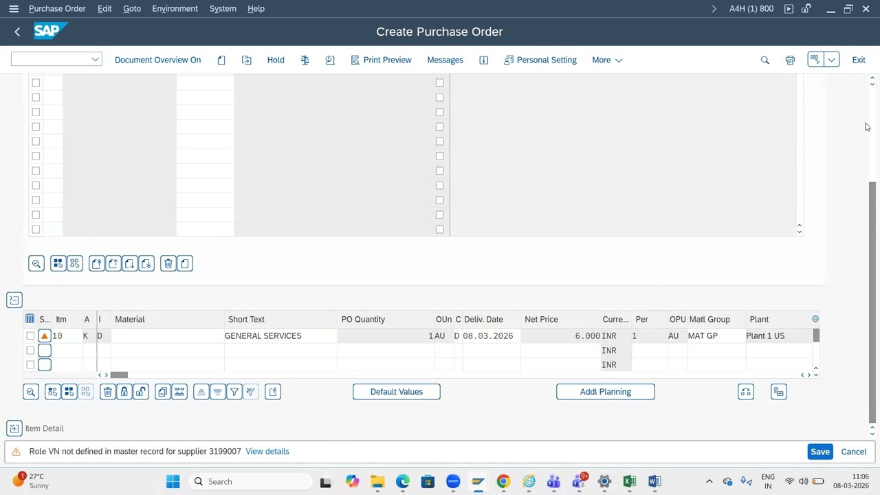 Service procurement in SAP MM (Day 17)