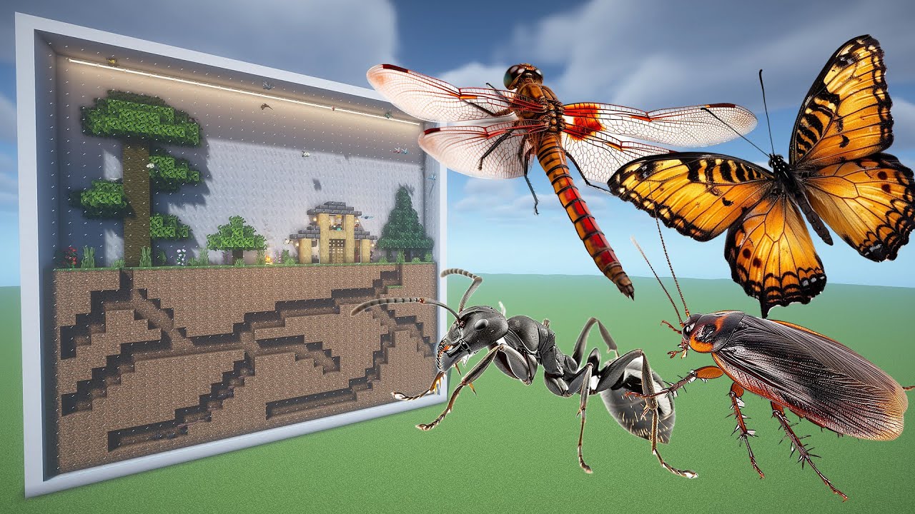 How To Make an Ant, Butterfly, Cockroach, and Dragonfly Farm in Minecraft PE