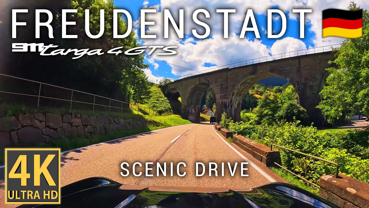 Scenic drive in the Black Forest - PORSCHE 992 Targa 4 GTS dash cam drive to Freudenstadt 4K