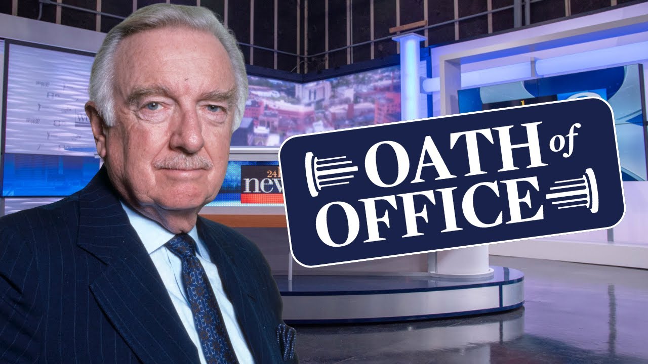 GRANDPA RUNS THE NEWS IN OATH OF OFFICE