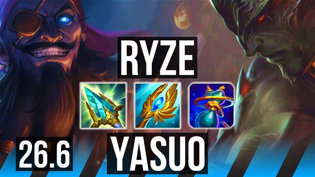 RYZE vs YASUO (MID) | Good KDA: 10/1/3 | EUW Challenger | 26.6