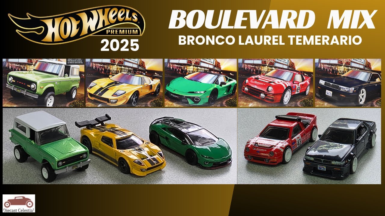 Hot Wheels 2025 Boulevard Mix 5 Temerario Bronco Laurel Ford GT RS200