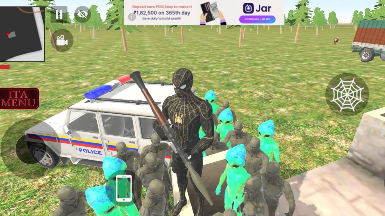 Indian Thief auto simulator car game spider man k city mai  zombie #simulator #viral 