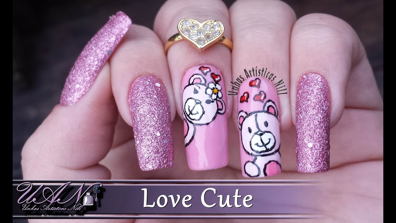 Nail Art Dia dos Namorados - Passo a passo Love Cute - Unhas Artísticas Nill