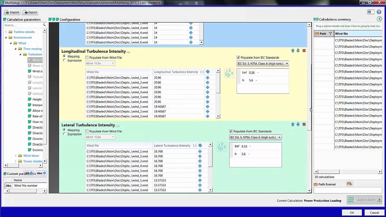 Advanced MultiSetup tutorial &ndash; Setting up load calculations - power production