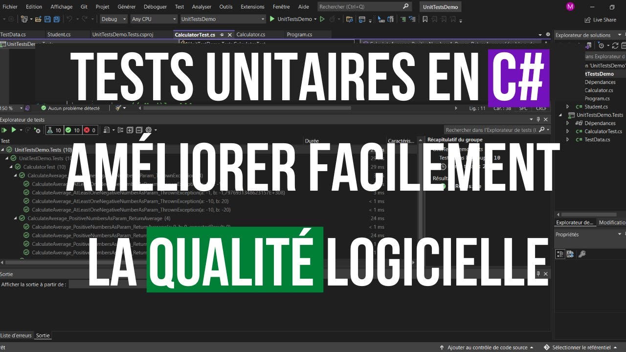 Tests unitaires en C# .NET pour améliorer efficacement la qualité logicielle