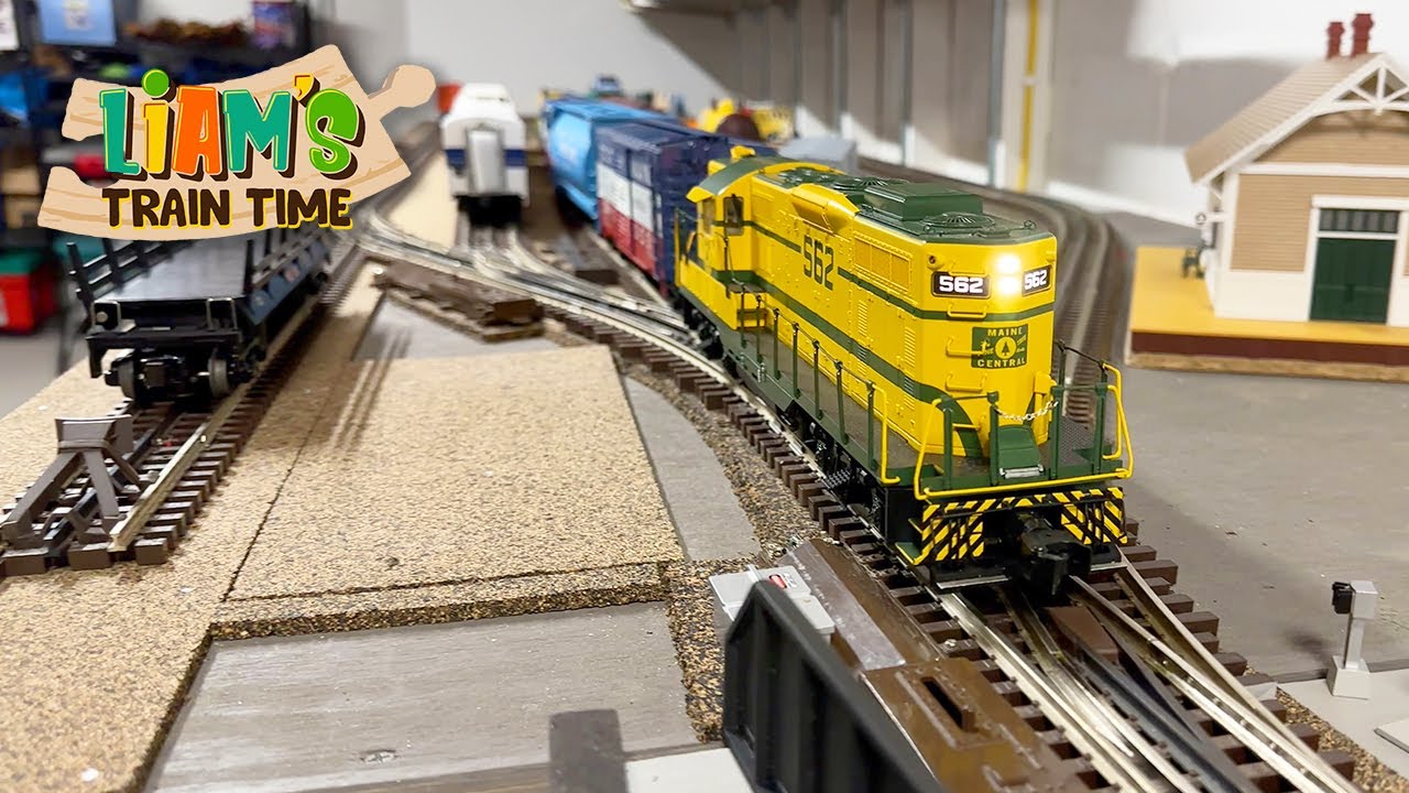 Playing with Papa's HUGE Model Train Layout