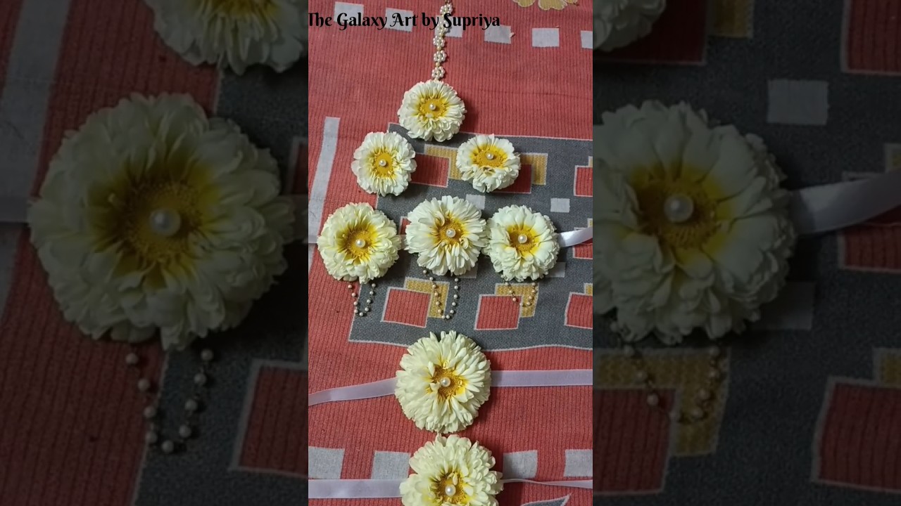 Real flower jewellery for haldi #trending #viral #youtubeshorts #craft #diy #supriya #thegalaxyart