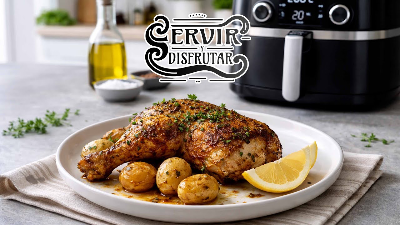 Cómo hacer POLLO ASADO en AIR FRYER 🍗🔥 | Jugoso y crujiente por fuera